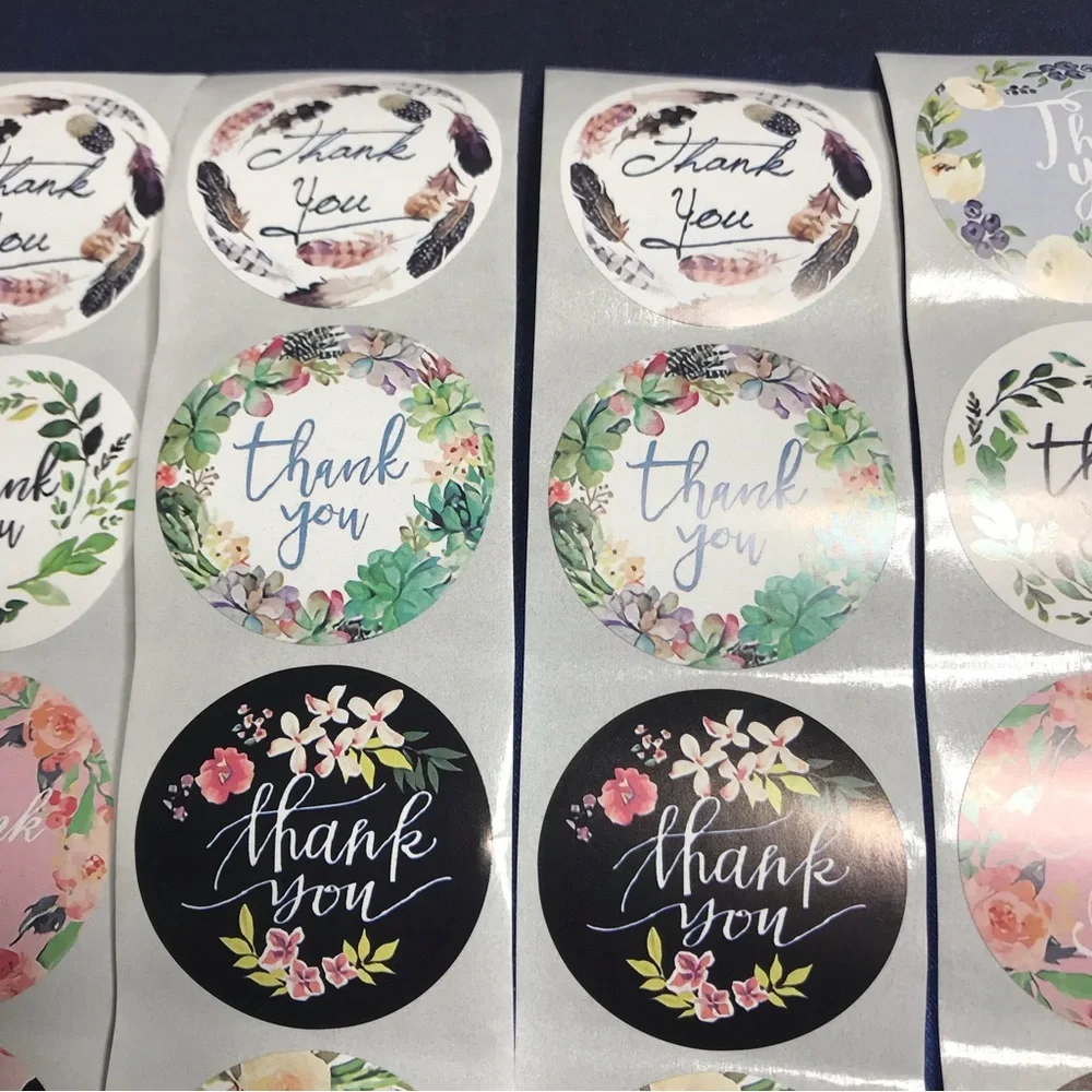 200 thank you stickers 8 designs size 1.5